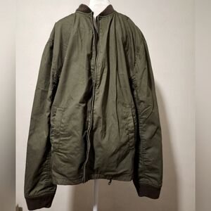 J crew olive green army green bomber jacket vintage 90s large